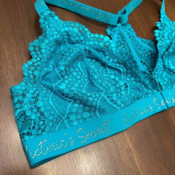 Victoria’s Secret Bralette Women’s Size XL Blue Wireless Front Closure - Picture 10 of 16